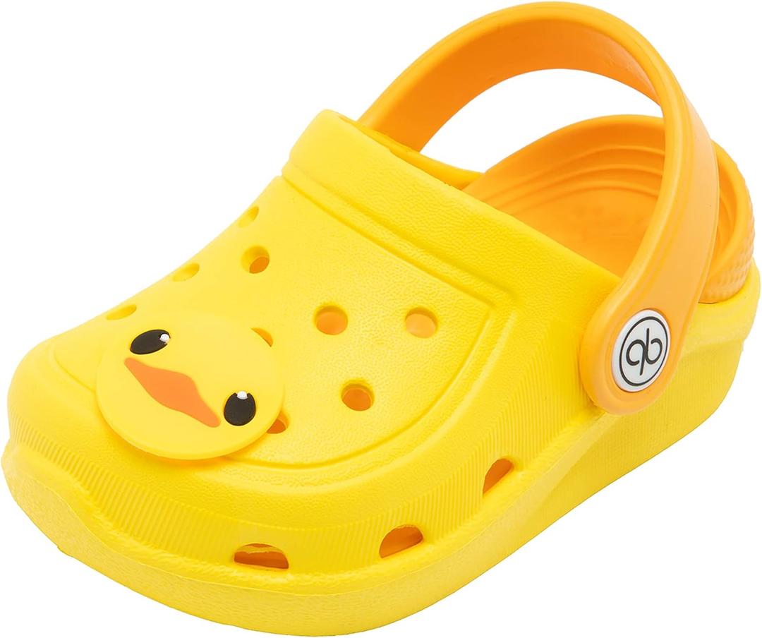 dripdrop Girls Comfort Clogs Kids Slip On Garden Shoes Boys Lightweight Beach Pool Slide Sandals Shower Slipper (Toddler/Little Kids) (Size 9.5 Toddler, Yellow)
