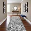 Ottomanson Leopard Print 3x12 Hallway Washable Runner Rug - Entryway Rug Kitchen Rug Runner Ultra-Thin Floor mat, 12 ft Carpet for Bathroom, Bedroom, Living Room, 31" x 12'