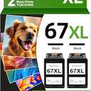 TOKYOINK 67XL Black Ink Cartridge Replacement for HP 67 Ink XL HP67 HP67XL (Black,2 Pack) Compatible for DeskJet 2855e 2827e 2800e 4255e 2755e 2700e 2852e 2700 4155e 2734e Envy 6000 6055e 6400 Printer