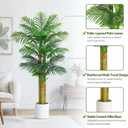 Artificial Golden Cane Palm Tree 6FT, Fake Palm Trees in White Pot