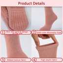 Pilates Socks with Grips for Women Non Slip Grippy Yoga Crew Grip Socks for Barre Hospital Sticky Slipper Socks