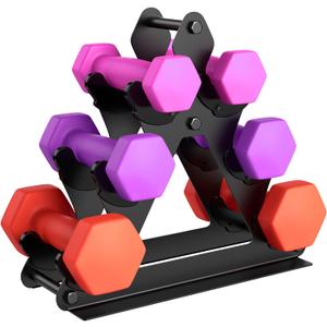 3 Tier Weight Rack for Dumbbells - Compact Weight Holder Small Dumbbell Rack Stand Only Works for Dumbbells 1-15 LBS, Metal Weights Organizer Designed for Child Women Home Gym Exercise