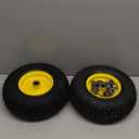 AR-PRO (2-Pack) 13x5.00-6 Front Tire and Wheel Assembly, 4-Ply Tubeless Turf Tire with Rim for Riding Mower Lawn Tractor, 3"-6" Offset Hub & 3/4" Bushings extra 5/8" Bushings (Yellow)