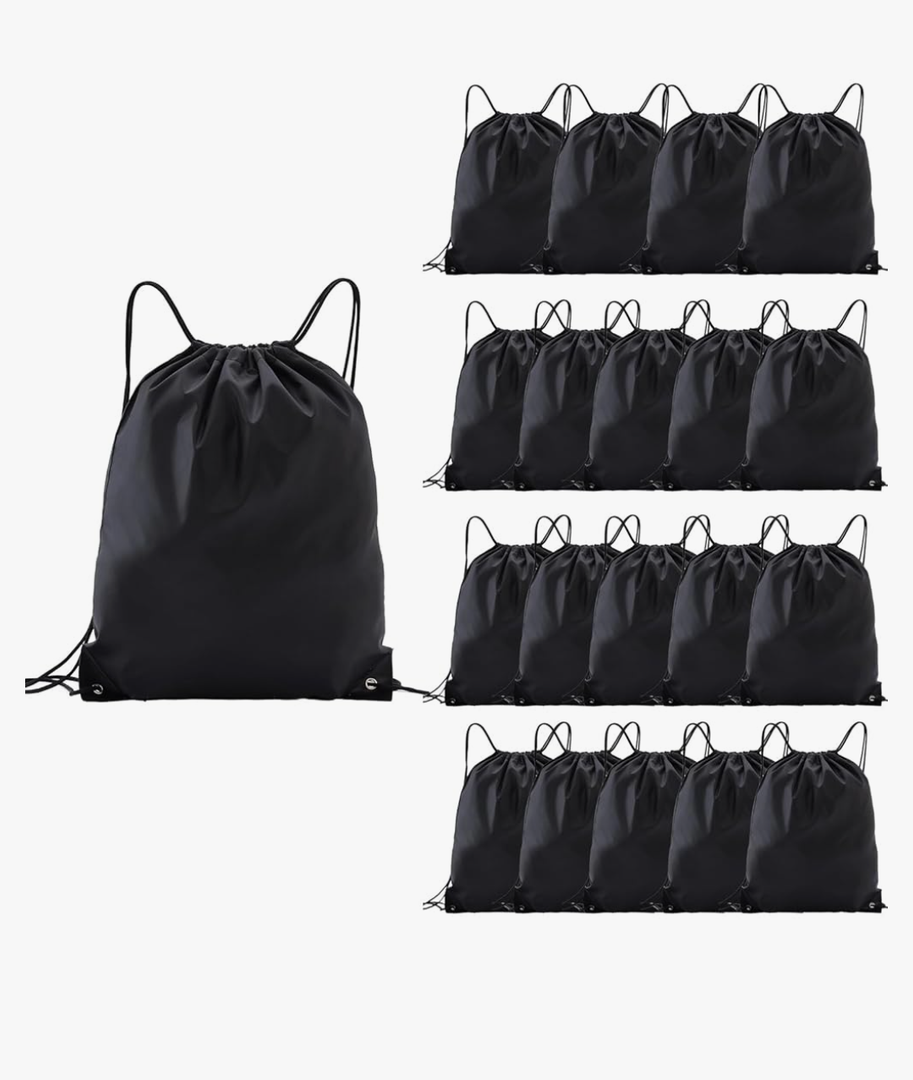 drawstring backpack, Drawstring Bags Bulk,16 Pcs Draw String Bags, Cinch Bag,essential for gym travel, unisex, loose and portable (16, Black)