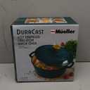 Mueller DuraCast 6 Quart Enameled Cast Iron Dutch Oven Pot with Lid, Heavy-Duty, Oven Safe up to 500 F & Across All Cooktops, Wedding Registry Ideas & Gifts, Emerald