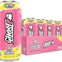 GHOST Energy Drink - 10Pack, Sour Pink Lemonade, 16oz Cans - Energy & Focus & No Artificial Colors - 200mg of Natural Caffeine, L-Carnitine & Taurine - Gluten-Free & Vegan