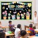 Spring Bulletin Board Decorations Set Keep Going Keep Growing Bulletin Board Grow Flower Cutouts Positive Paper Cutouts for Teacher Spring Classroom Supplies