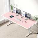 YSAGi Leather Desk Protector, Office Mat, Large Mouse Mat, Non-Slip PU Leather Blotter, Laptop Desk Mat, Waterproof Writing Pad for Office and Home(Light Pink, 63" x 24")