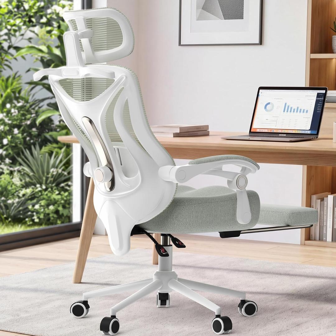 CYKOV Ergonomic Office Chair with Footrest, Reclining Mesh Back, 350 Lbs, 20 inches x 22 inches x 40 inches