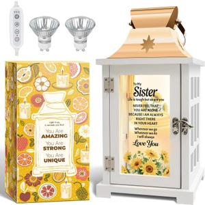 Sister Gifts from Sister, Candle Warmer Lamp Lantern with Timer, Christmas Birthday Gifts for Sisters from Sisters - Thanksgiving Gifts