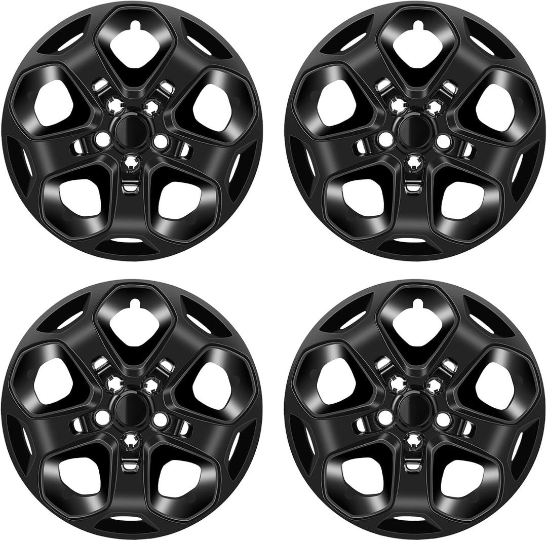 Wheel Hubcap Compatible with Ford Fusion 2010 2011 2012 Wheel Covers; 17 inchSet of 4Packs (Glossy Black)