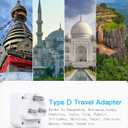 US to India Plug Adapter, HANYCONY Type D Plug Adapter with 2 Outlets 3 USB Ports(2 USB C), India Power Travel Adapter for USA to India, Bangladesh, Maldives, Pakistan, 2 Pack