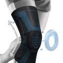 NEENCA Professional Knee Brace for Pain Relief, Medical Knee Compression Sleeve, Knee Support with Horizontal Knit Tech for Meniscus Tear, ACL, Arthritis, Joint Pain, Runner, Workout- FSA/HSA APPROVED (Medium, Upgraded Version - Black Blue)