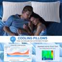Cooling Pillows Queen Size Set of 2, Shredded Memory Foam Pillows, Adjustable Firm Bed Pillows Cool Cold Pillow for Hot Side Back Stomach Sleepers with Removable Washable Cover, 20" x 30", White