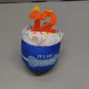 Dog Birthday Cake Toy Accessories for Girl Boy Gifts, Squeaky Plush Toy for Dog Birthday Party Decor Favor for Large, Medium and Small Dogs(12th,Blue)