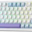 Redragon K673 MAX 75% Wireless Gasket RGB Gaming Keyboard, 3-Modes 81 Keys PBT Compact Mechanical Keyboard w/Hot-Swap Socket, Dedicated Knob Control & 5-Layer Noise Dampening, Custom Linear Switch (Moonrise Violet)