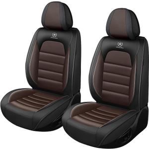 Car Seat Covers for Ford F-150 F-250 F-350 XL XLT STX Lariat King Ranch Platinum Raptor Seat Covers 2011-2025, Waterproof Seat Protectors(Standard 2 Seats/Black&Coffee)