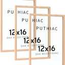 puthiac 12x16 Floating Picture Frames - 12"x16" Oak Wood Picture Frame, Double-Sided Tempered Glass Floating Picture Frames 11x14,9x12,8.5x11,8x10,5x7,4x6 Wood Frame(Set of 3) (Beige)