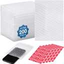 Metronic 200 Pack Bubble Out Bag 4''x6'', Protective Bubble Pouches, Double Walled Cushioning Bags Thickening Shockproof Foam Bags for Shipping, Packing, Moving