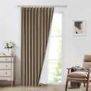 Vision Home Brown Pinch Pleated Full Blackout Curtains Linen Blended 60" Wide Thermal Insulated Window Panels 95 inch for Bedroom Living Room Darkening Pleat Drapes with Hooks Back Tab 60" Wx95 Lx1