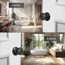 2 Pack Matte Black Door Knobs,Interior Door Knob with Lock,Coastal Style Door knob for Privacy and Bedroom (Bath or Privacy)