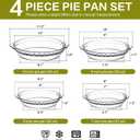 4 Packs Glass Pie Plates, MCIRCO Deep Pie Pans Set (7"/8"/9"/10"), Pie Baking Dishes with Handles for Baking and Serving, Clear