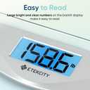 Etekcity Digital Body Weight Bathroom Scale, Large Blue LCD Backlight Display, High Precision Measurements,6mm Tempered Glass, 400 Pounds (Blinding Silver)
