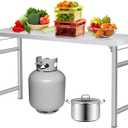 Stainless Steel Folding Table (60x24 in), 520 LBS Load, Foldable Stainless Steel Workstation, Single Tier No Undershelf, Commercial Work Table for Home, Kitchen, Restaurant, Garage, Camping, Outdoor