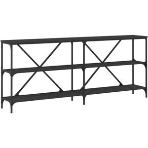vidaXL Console Table Black 70.9x11.8x29.5 Engineered Wood and Iron