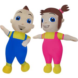 2 Packs Funny Inflatable Baby Boy and Baby Girl Costume Blow-up Suit for Adults Halloween Gender Reveal Party Baby Shower