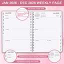 3 x Planner 2026, Monthly Planner Runs January 2026 to December 2026, Calendar Planner with Sturdy PP Cover, Weekly Planner 2026, Laminated Tabs, Twin Wire Binding, Elastic Bond, A5 Monthly Planners 2026