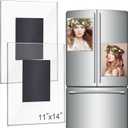 CroBlissful 2 Pcs Acrylic Magnetic Photo Frame for Fridge Large Magnetic Picture Frames Clear Magnetic Acrylic Frame for Locker Cubicle Display Children Artworks and Schedules (11 x 14 Inch)