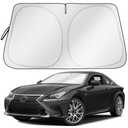 LEVOTIYER Windshield Sun Shade - Car Sun Shade with Storage Pouch, Foldable Sun Shade for Car Window Reflect UV Sun and Heat -Large