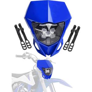 JFG RACING Dirt Bike Headlight LED, Motorcycle Head Light Kit Universal for Most Dirt Pit Bike Enduro YZ YZF WR 125 250 450 -Blue