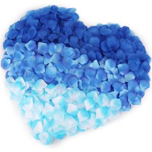 2 x 3000 Pcs Rose Petals, Rose Petals for Wedding, Artificial Flower Petals (Blue)