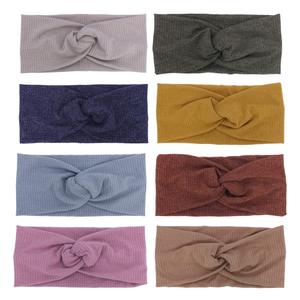 Sugarmelon Baby Headbands Stretchy Hairbands Hair Bow Elastics for Baby Girls Newborn Toddlers Infant Kids Turban Headband (Cross Headband Taupe)