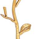 Creative Co-Op Hand-Forged Cast Iron Candelabra with Flowers and Bird, Gold (10-1/2"H)