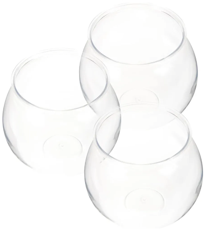 DOITOOL 4pcs Plastic Desk Fish Tank Shatterproof Fish Bowl for Home Office Decor for and Shrimp Stylish Aquarium Versatile Design