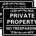 Joffreg Private Property No Trespassing Sign,14 x 10 Inches,Reflective Aluminum,UV Printed,Weather Resistant,Waterproof,Durable Ink,Easy to Mount,Indoor Or Outdoor Use,2 Pack