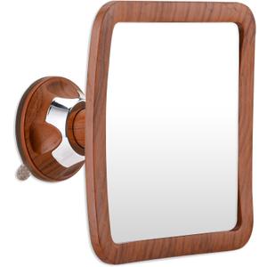 MIRRORVANA Fogless Shower Mirror for Shaving - Shatterproof Surface, Upgraded Suction Cup, and 360 Swivel Design - 6.3" x 6.3" (Bamboo Print)