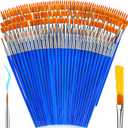 162 Pcs Paint Brushes Bulk, Round Flat Tip Acrylic Paint Brushes Set for Kids Classroom Crafts Oil Watercolor Canvases Face Painting Touch Up