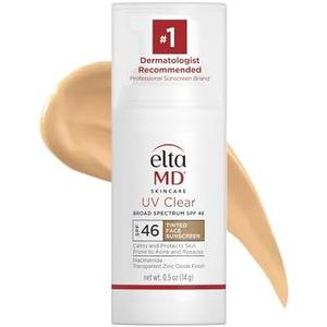 EltaMD UV Clear Tinted Face Sunscreen, SPF 46 Oil- Free with Zinc Oxide, Dermatologist Recommended EXP: 07/2027