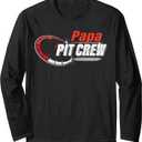 Race Car Birthday Party Racing Family Papa Pit Crew Long Sleeve T-Shirt L