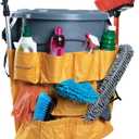 Trash Can Caddy Bag | Fits 32-55 Gallon Can | Brute & Uline Compatible | Heavy Duty Vinyl | Garbage Bin Apron | XL Commercial Size | Cleaning Caddy Organizer | Custodian & Janitorial Supplies (1 Pack)