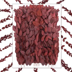 Wavwavw 100 Pcs Pressed Dried Eucalyptus Leaves 6 Inch 100% Natural Preserved Real Eucalyptus Stems Dried Greenery for DIY Crafts Resin Art Invitations Scrapbook Card Gift Decoration (Red)