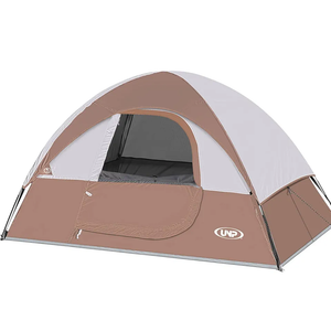 Unp Camping Tent 2 Person, Waterproof Windproof Tent with Rainfly Easy Set up-Portable Dome Tents for Camping, Color: Khaki Brown