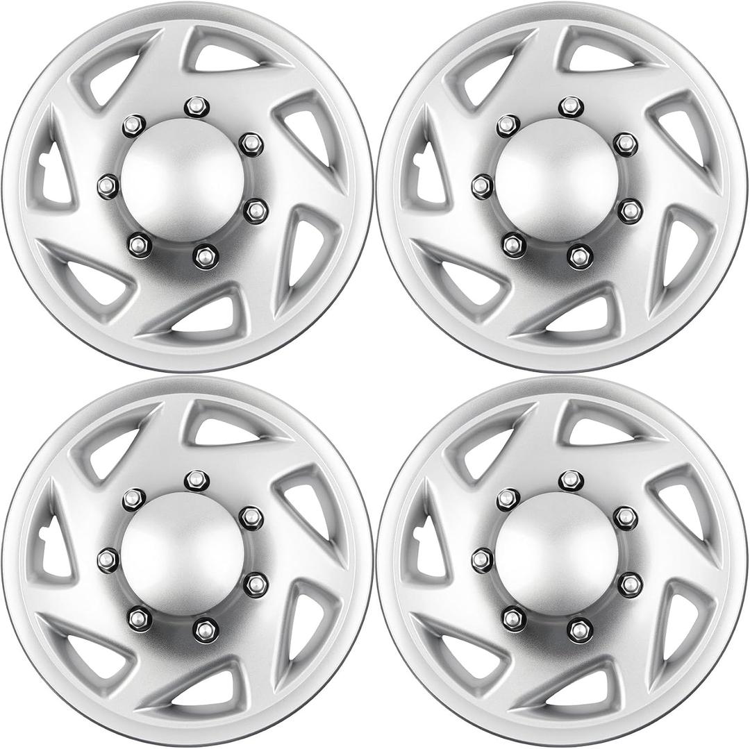 Dasbecan Hubcaps Compatible with Ford E150 E250 E350 Econoline Van 1998-2023 16 inch 8 lugs Wheel Cover Replaces# F8UZ-1130-AA F7UZ-1130-AA F8UA-1130-AA F7UA-1130-AA