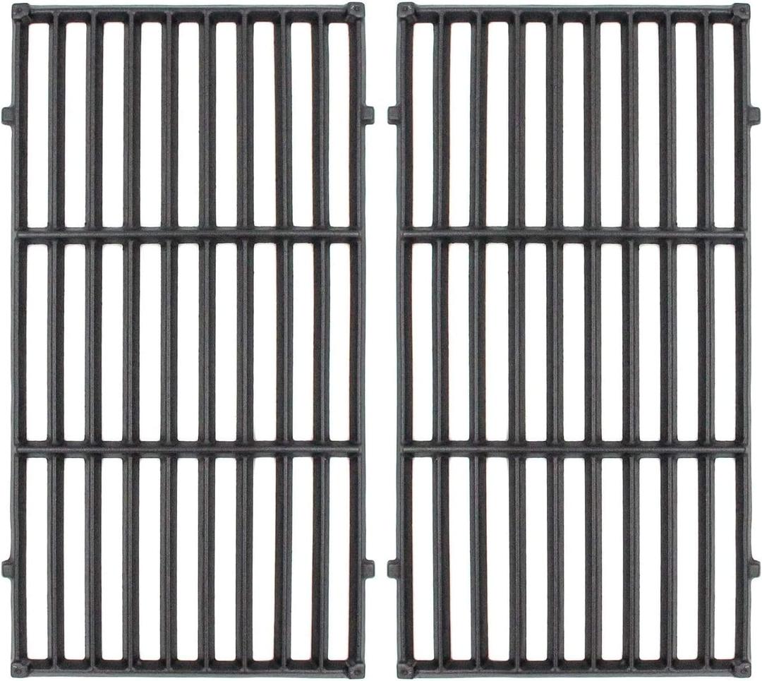 Cast Iron Grill Grates for Weber Spirit 200 Spirit II 210 Series, 17.5 x 10.2 inch Cooking Grids for Weber Spirit E-210 S-210 E/S-220 w/Front-Mounted Control Panel(2013-Newer, Set of 2)