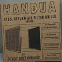 Fits 24x24 Duct Opening | Filter Included Steel Return Air Filter Grille by Handua [Removable Door] for 1-inch Filters | Vent Cover Filter Grill | White | Outer Dimensions: 26 5/8"W X 26 5/8"H