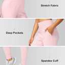 G Gradual Women's Joggers High Waisted Yoga Pants with Pockets Loose Leggings for Women Workout, Athletic, Lounge (Pink, S)